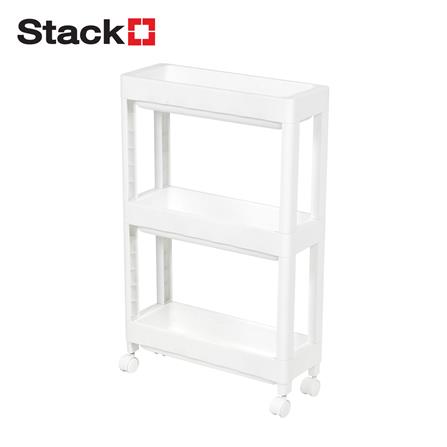 ชั้นพลาสติกแคบ 3 ชั้น STACKO MONO 48X18X76 ซม. สีขาว_0