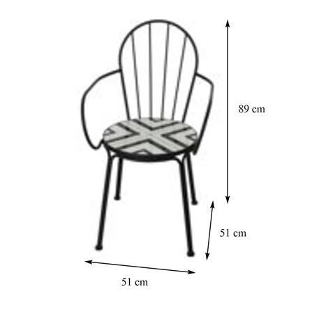 ชุดสนามโมเสก 2 ที่นั่ง SPRING FENNO สีขาว/ดำ_10