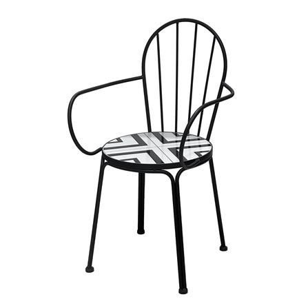 ชุดสนามโมเสก 2 ที่นั่ง SPRING FENNO สีขาว/ดำ_3