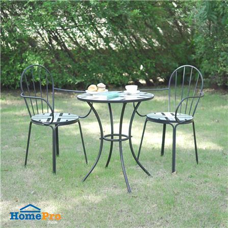 ชุดสนามโมเสก 2 ที่นั่ง SPRING FENNO สีขาว/ดำ_6