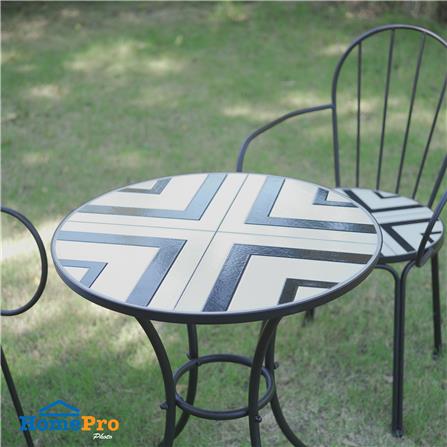 ชุดสนามโมเสก 2 ที่นั่ง SPRING FENNO สีขาว/ดำ_7