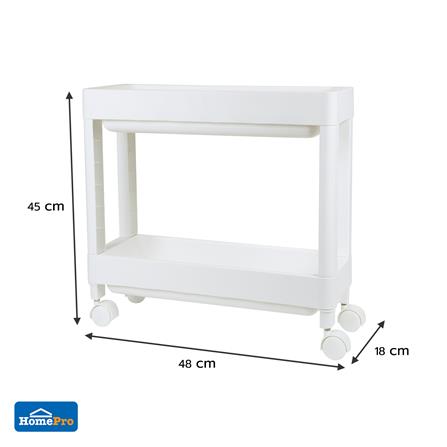 ชั้นวางของแคบ 2 ชั้น STACKO MONO 48X18X45 ซม. สีขาว_8