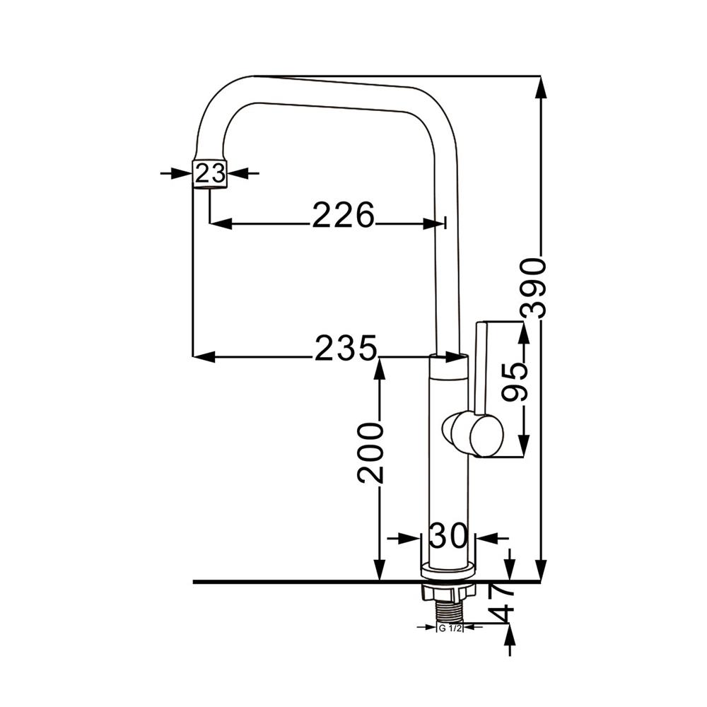 ก๊อกซิงค์เดี่ยวเคาน์เตอร์ RASLAND A11021-A555BK