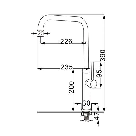 ก๊อกซิงค์เดี่ยวเคาน์เตอร์ RASLAND A11021-A555BK_1