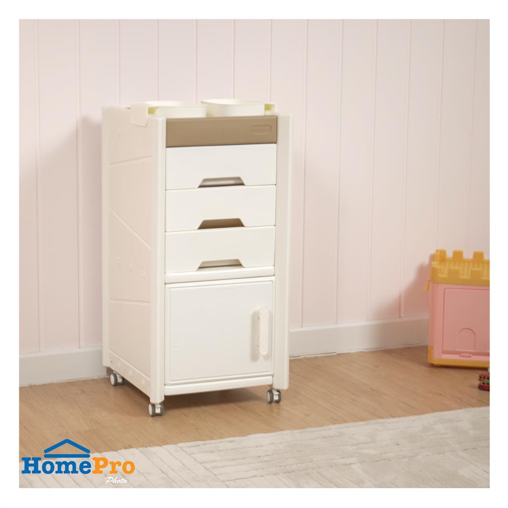ตู้ลิ้นชัก 3 ชั้น 1 บาน STACKO KIDDY 43.5X47X86 ซม. สีขาว