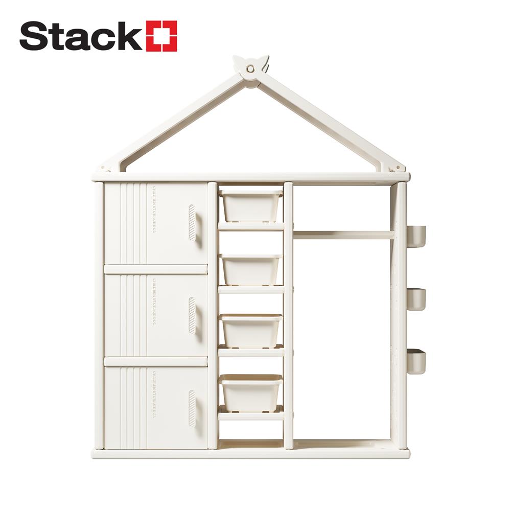 ตู้บานเปิด 3 บาน STACKO KIDDY 123X34X156 ซม. สีขาว_1