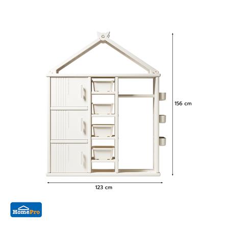 ตู้บานเปิด 3 บาน STACKO KIDDY 123X34X156 ซม. สีขาว_7