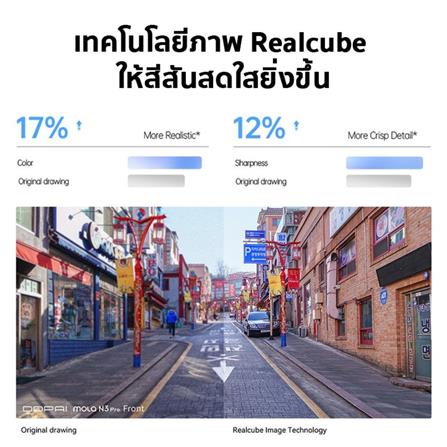 กล้องติดรถยนต์หน้าพร้อมกล้องหลัง DDPAI N3 GPS สีดำ_3