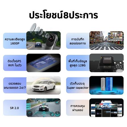 กล้องติดรถยนต์หน้าพร้อมกล้องหลัง DDPAI N3 GPS สีดำ_5