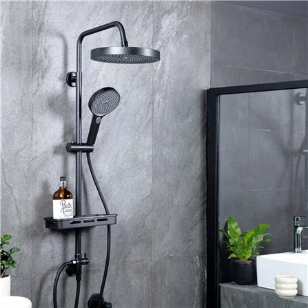 ฝักบัว RAIN SHOWER น้ำอุ่น RASLAND SUPREME-BLACK_1