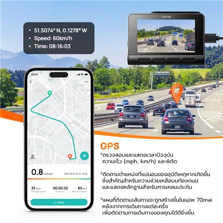 กล้องติดรถยนต์หน้าพร้อมกล้องหลัง 4K HDR 70MAI A810-2_3