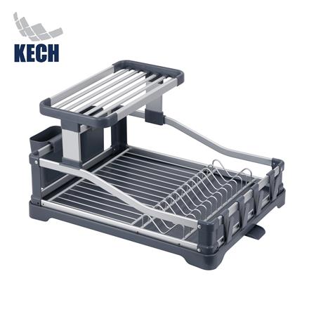 ชั้นคว่ำจานอะลูมิเนียม 2 ชั้น พร้อมถาดรอง KECH NOBLE_0