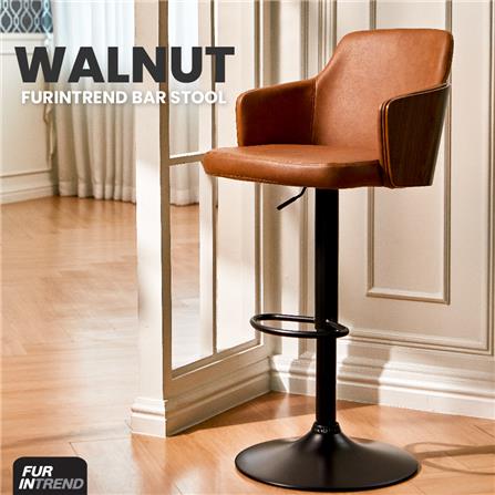 เก้าอี้บาร์ FURINTREND WALNUT BAR สีน้ำตาล_3