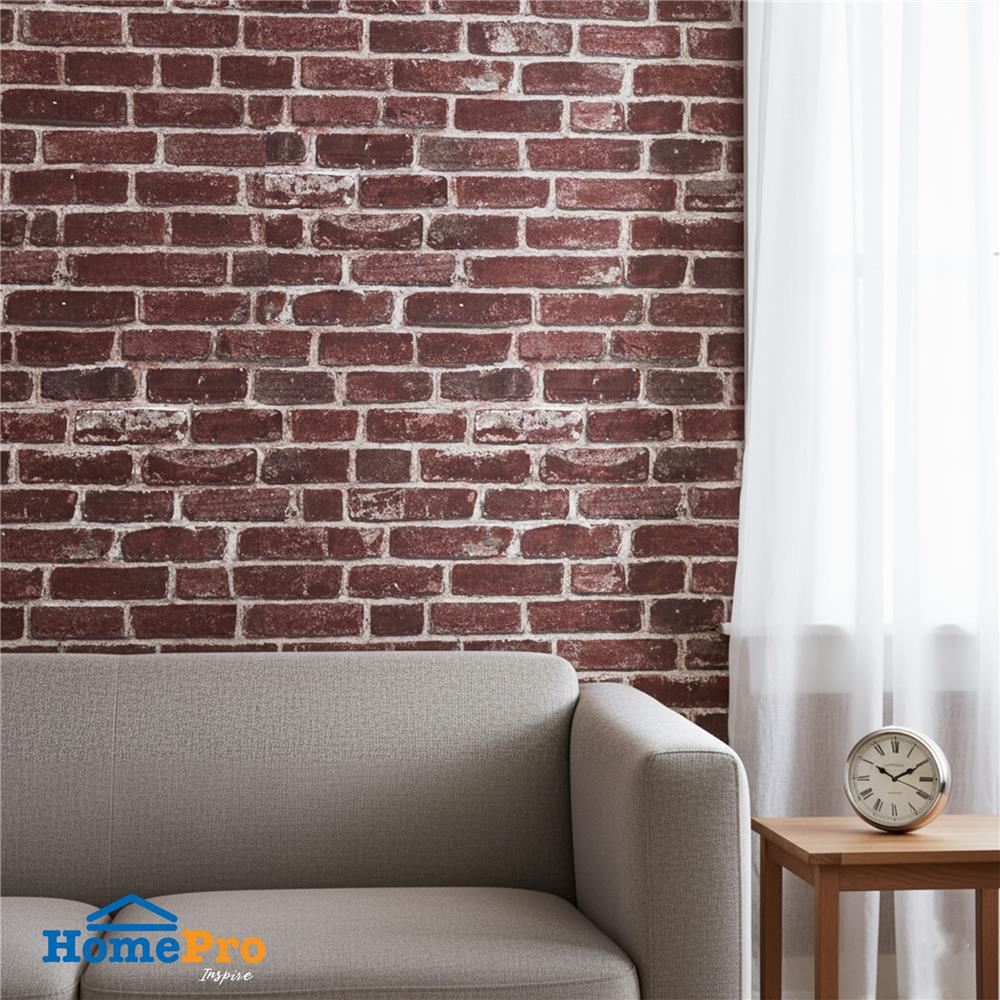วอลล์สติกเกอร์ HOME LIVING STYLE BRICK 0.90X3 ม. สีน้ำตาล