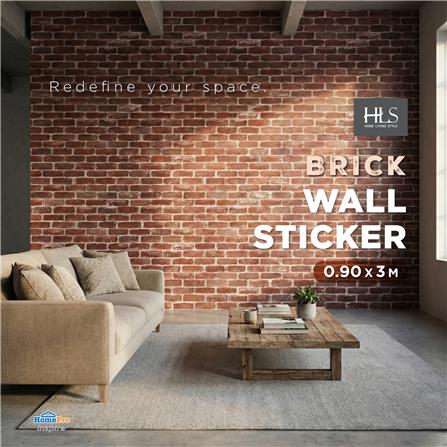 วอลล์สติกเกอร์ HOME LIVING STYLE BRICK 0.90X3 ม. สีน้ำตาล_6