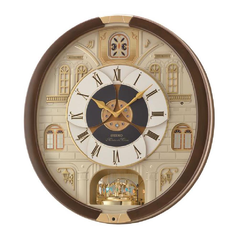 นาฬิกาแขวน SEIKO CLOCKS MELODY QXM371B 18X16.5 นิ้ว สีน้ำตาล_1