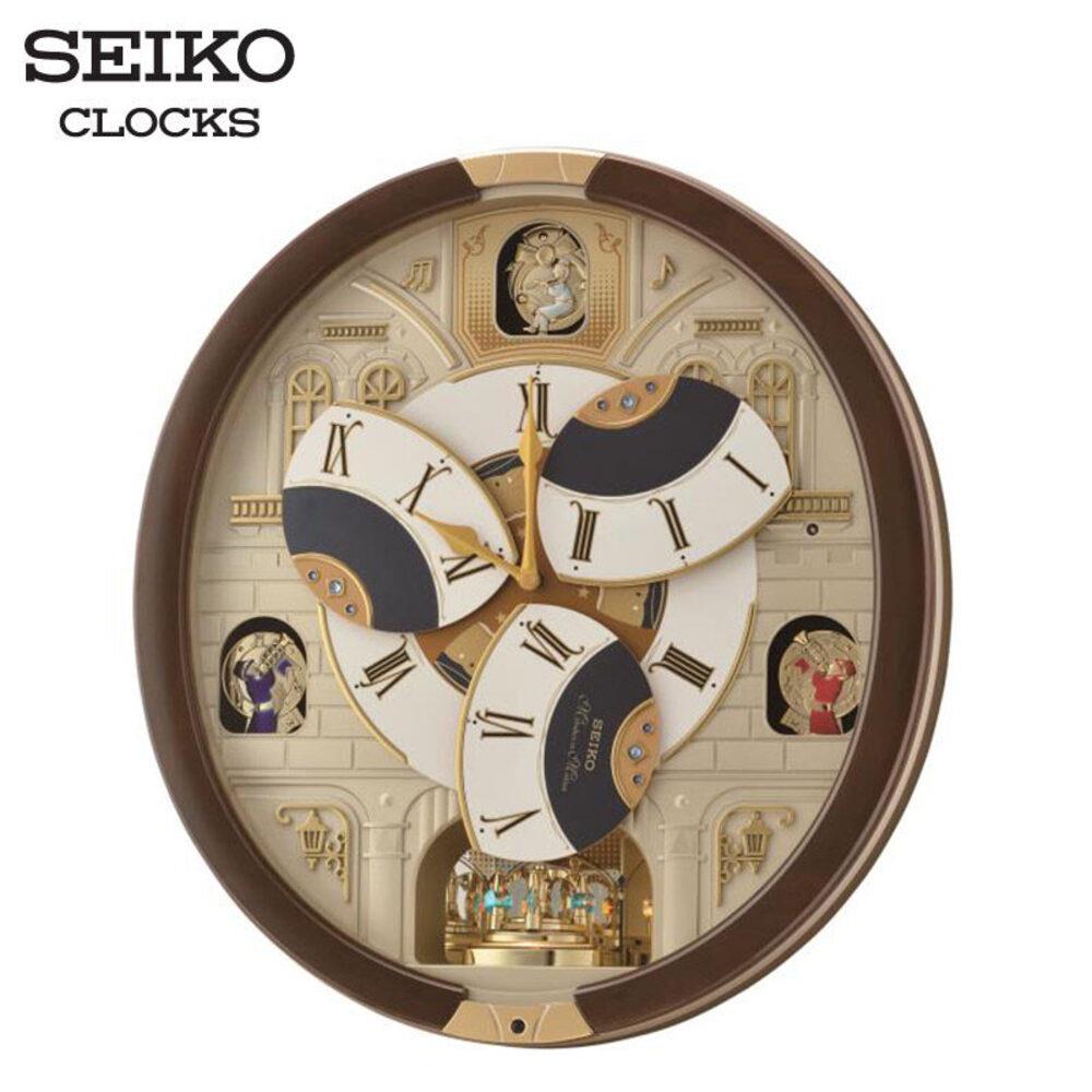 นาฬิกาแขวน SEIKO CLOCKS MELODY QXM371B 18X16.5 นิ้ว สีน้ำตาล