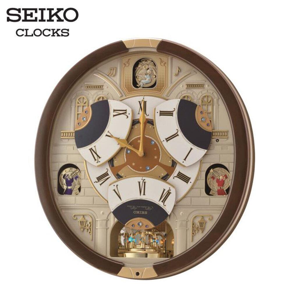 นาฬิกาแขวน SEIKO CLOCKS MELODY QXM371B 18X16.5 นิ้ว สีน้ำตาล