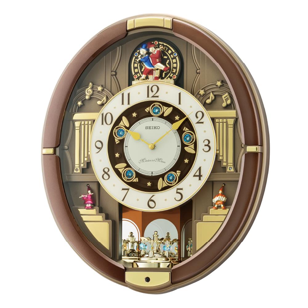 นาฬิกาแขวน SEIKO CLOCKS MELODY QXM384B 19X15.6 นิ้ว สีน้ำตาล