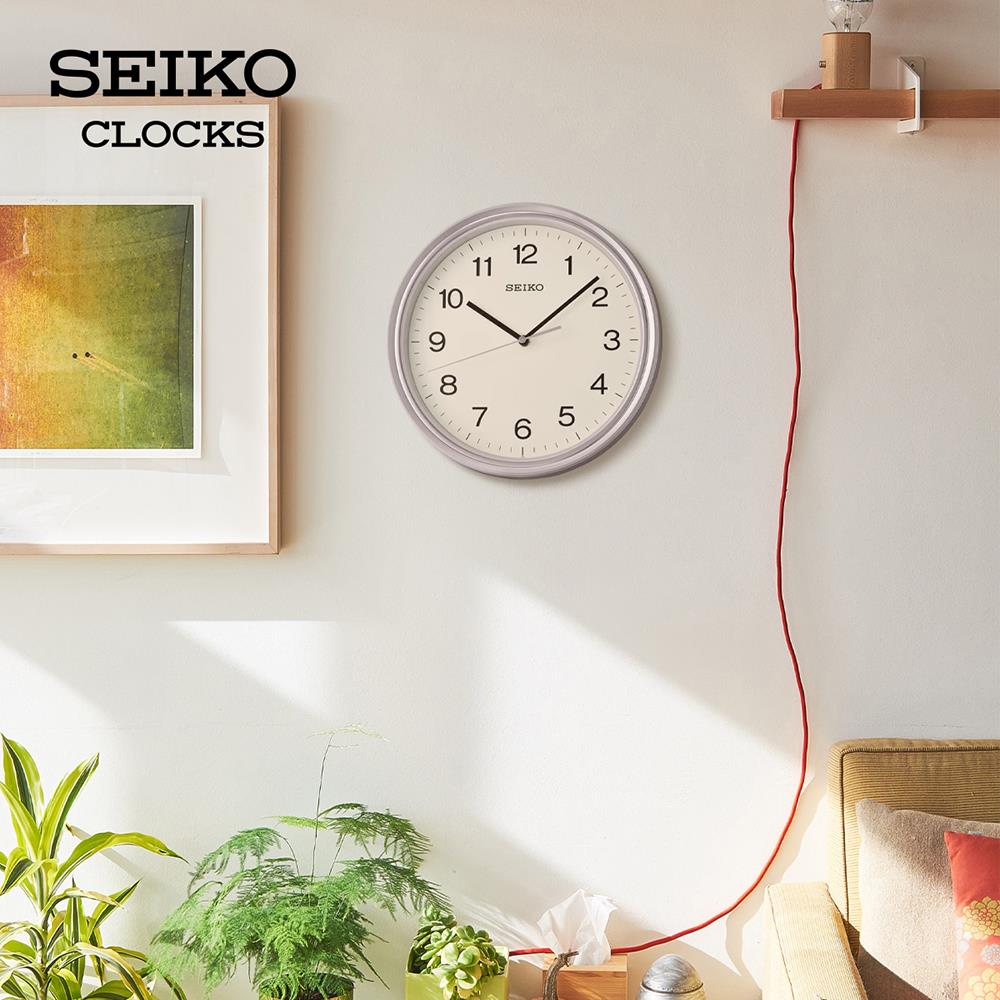 นาฬิกาแขวน SEIKO CLOCKS QHA008S 10.82 นิ้ว สีเงิน