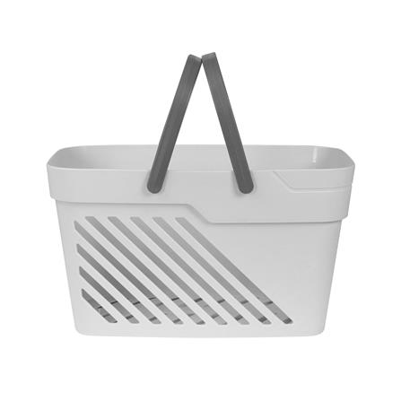 ตะกร้าพลาสติกเหลี่ยม มีหูหิ้ว KECH DAISY สีเทา_2