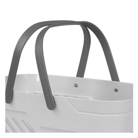 ตะกร้าพลาสติกเหลี่ยม มีหูหิ้ว KECH DAISY สีเทา_3