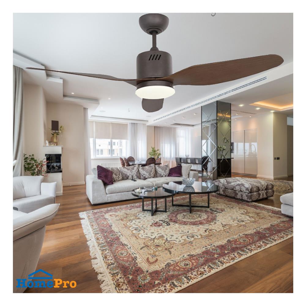 พัดลมโคมไฟ LED WINFAVOUR WFDC52/DC33(ORB) 46 นิ้ว 18 วัตต์ DAYLIGHT/COOL WHITE/WARM WHITE สีน้ำตาล