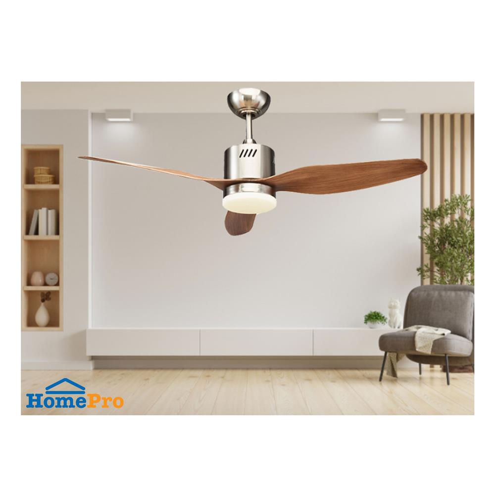 พัดลมโคมไฟ LED WINFAVOUR WFDC52/DC34(BN) 46 นิ้ว 18 วัตต์ DAYLIGHT/COOL WHITE/WARM WHITE สีน้ำตาล/เงิน