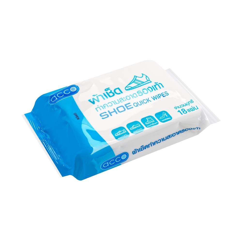 ผ้าเช็ดทำความสะอาดรองเท้า ACCO 18 แผ่น (แพ็ก 3+1 ซอง)