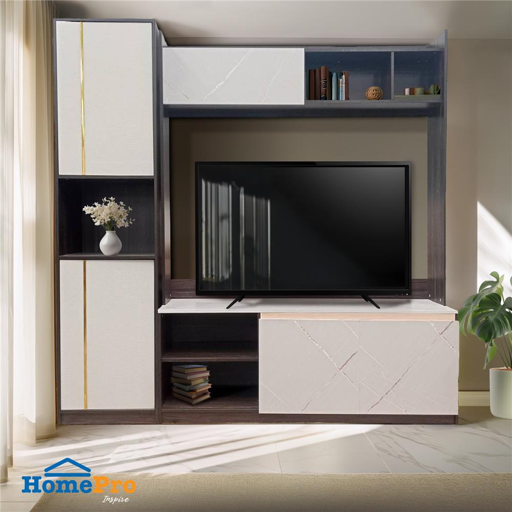 ชุดตู้วางทีวี FURDINI ATLANTA 200 ซม. สีอคาเซีย/เทา