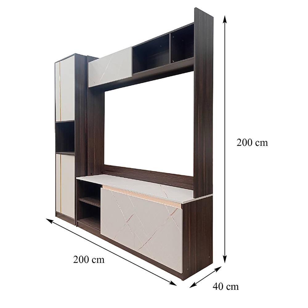 ชุดตู้วางทีวี FURDINI ATLANTA 200 ซม. สีอคาเซีย/เทา