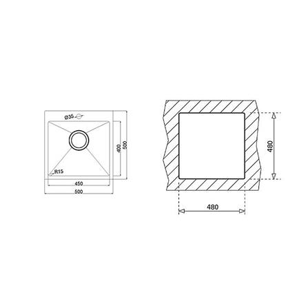 ซิงค์ฝัง 1 หลุม TEKA TQ50 1B PVD BLACK สีดำ_4
