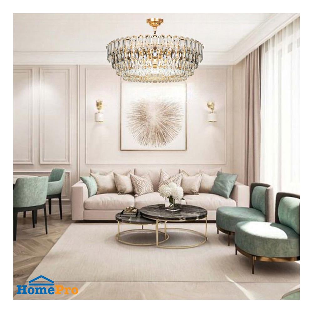 ไฟช่อ L&E 01-03111 สีทอง/ใส 22 หัว