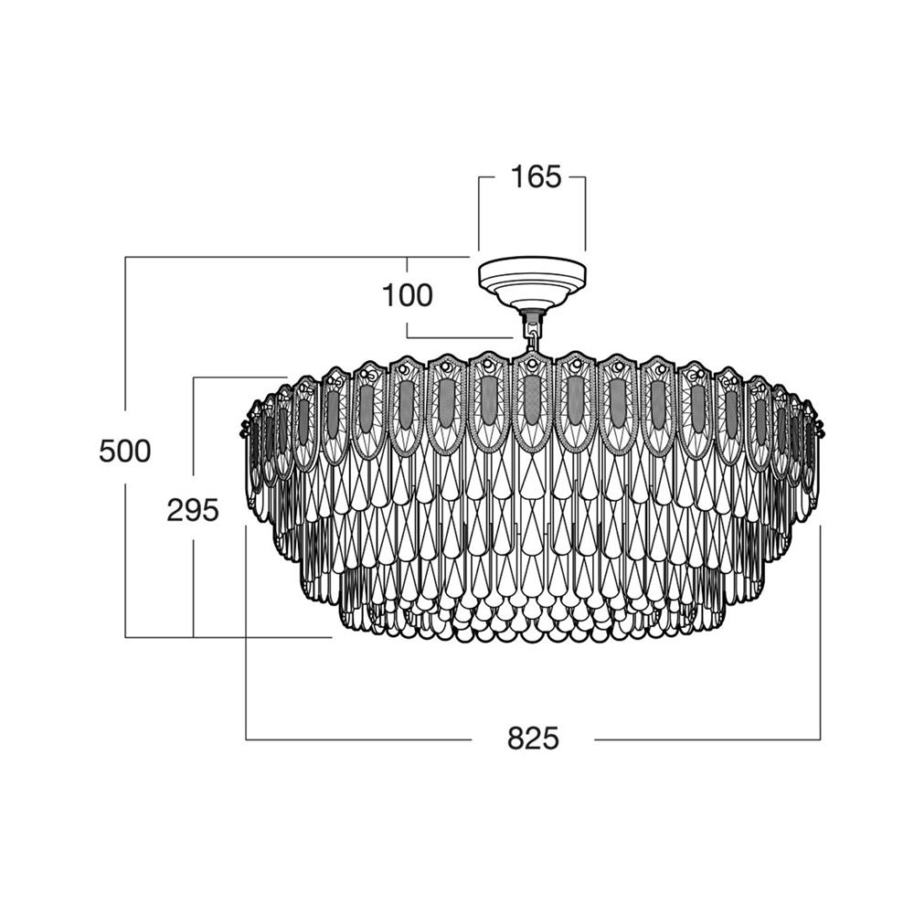 ไฟช่อ L&E 01-03111 สีทอง/ใส 22 หัว