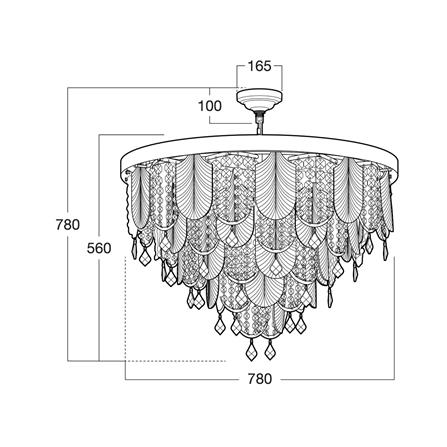 ไฟช่อ L&E 01-03112 สีทอง/ใส 23 หัว_4