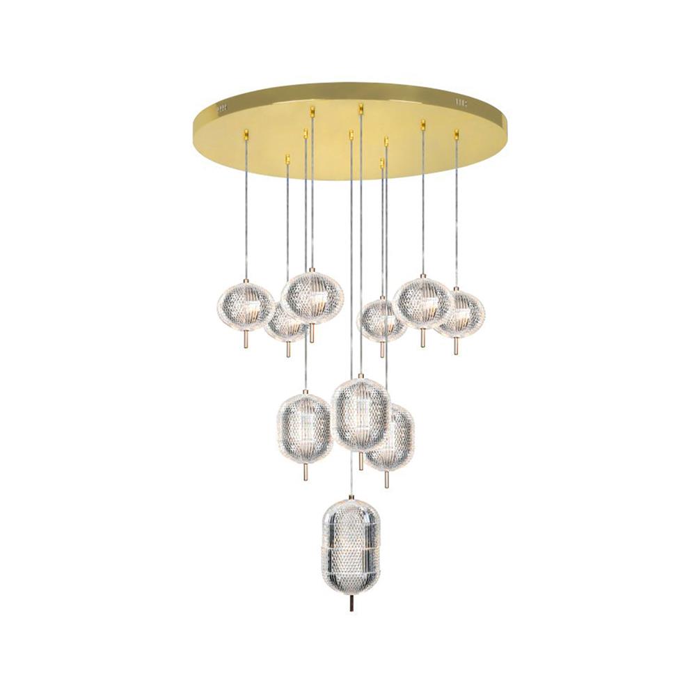 ไฟช่อ L&E 01-30106 สีทอง/ใส 10 หัว