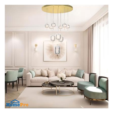 ไฟช่อ L&E 01-30106 สีทอง/ใส 10 หัว_3