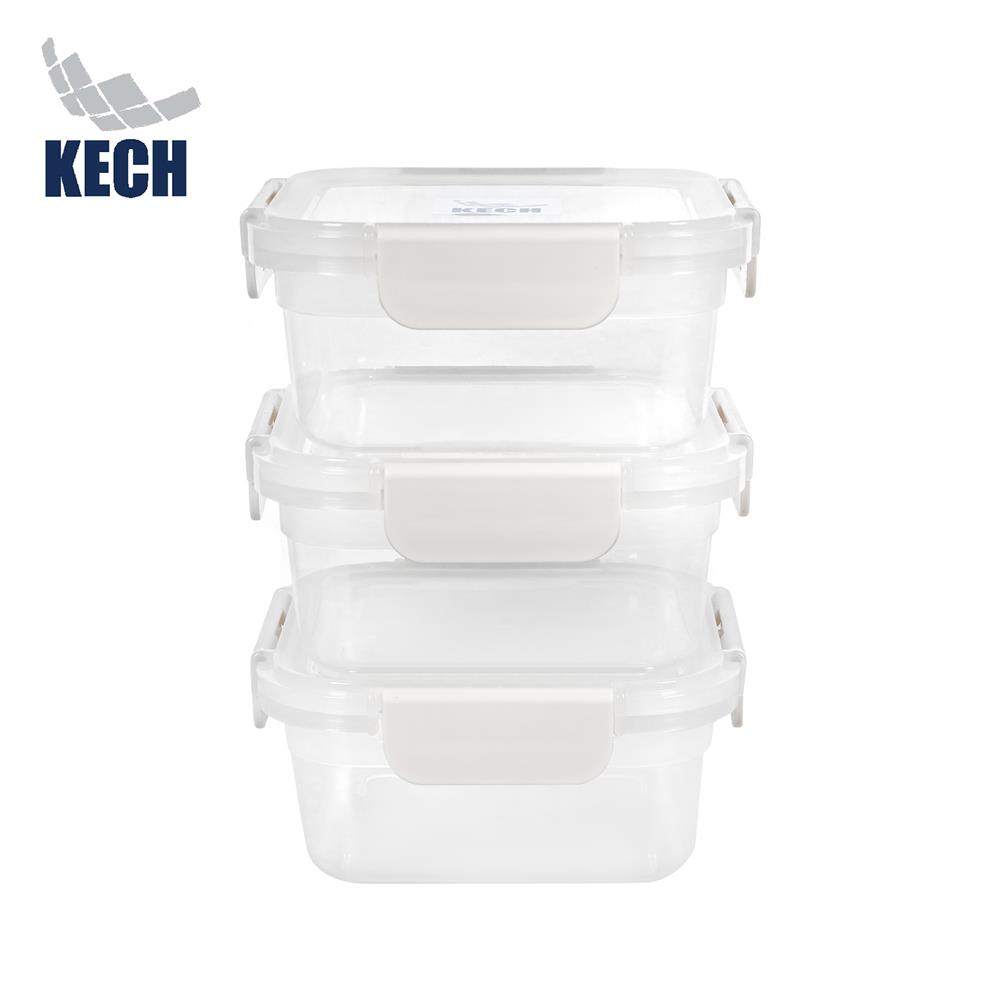 ชุดกล่องอาหาร 0.9 ลิตร KECH NEXT2841 แพ็ก 3 ชิ้น สีครีม_0