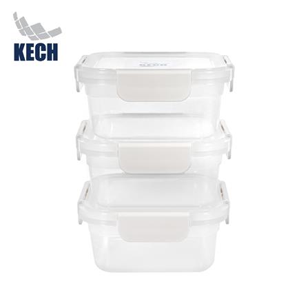 ชุดกล่องอาหาร 0.9 ลิตร KECH NEXT2841 แพ็ก 3 ชิ้น สีครีม_1