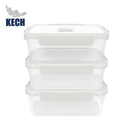 ชุดกล่องอาหาร 0.9 ลิตร KECH NEXT2815 แพ็ก 3 ชิ้น สีครีม_0