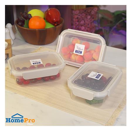 ชุดกล่องอาหาร 0.9 ลิตร KECH NEXT2815 แพ็ก 3 ชิ้น สีครีม_4