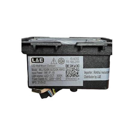 ไฟผนังภายนอก LED L&E 65-A0302 5 วัตต์ WARM WHITE สีดำ_6