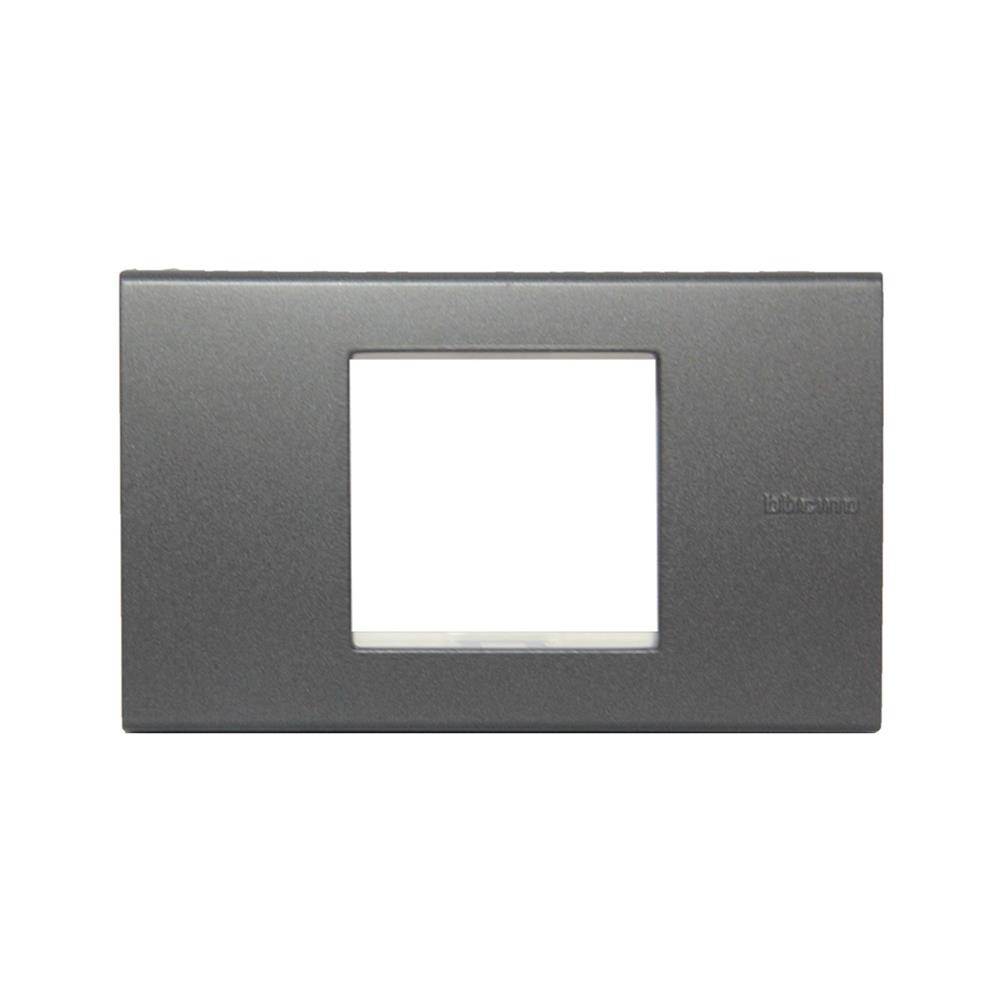 หน้ากาก 2 ช่องกลาง BTICINO BAMBOO SAE2222TGR สีดำ