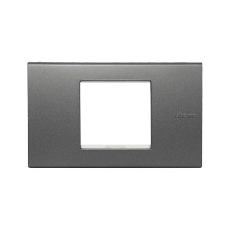 หน้ากาก 2 ช่องกลาง BTICINO BAMBOO SAE2222TGR สีดำ_0