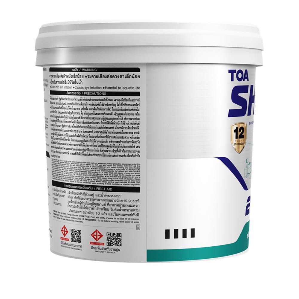 สีน้ำทาภายใน ชนิดกึ่งด้าน TOA SHIELD EXPERT SUPERIOR PREMIUM 2 IN 1 BASE D สีขาว  9 ลิตร