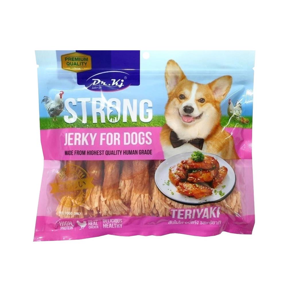 ขนมสุนัข DR.KJ CHICKEN FILLET SLICE TERIYAKI 250 ก.