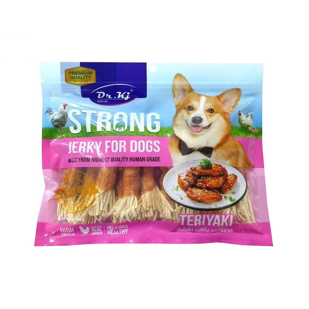 ขนมสุนัข DR.KJ CHICKEN WRAP WHITE TARO TERIYAKI 250 ก.