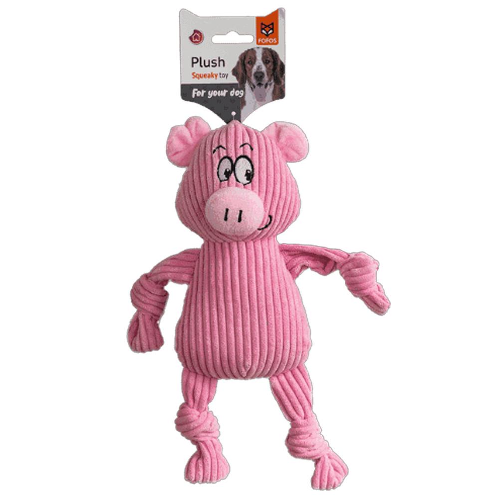 ของเล่นสุนัข FOFOS PLUSH SQUEAKY PIG สีชมพู