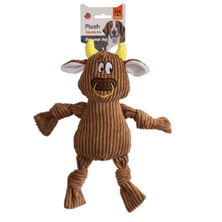 ของเล่นสุนัข FOFOS PLUSH SQUEAKY COW สีน้ำตาล_0