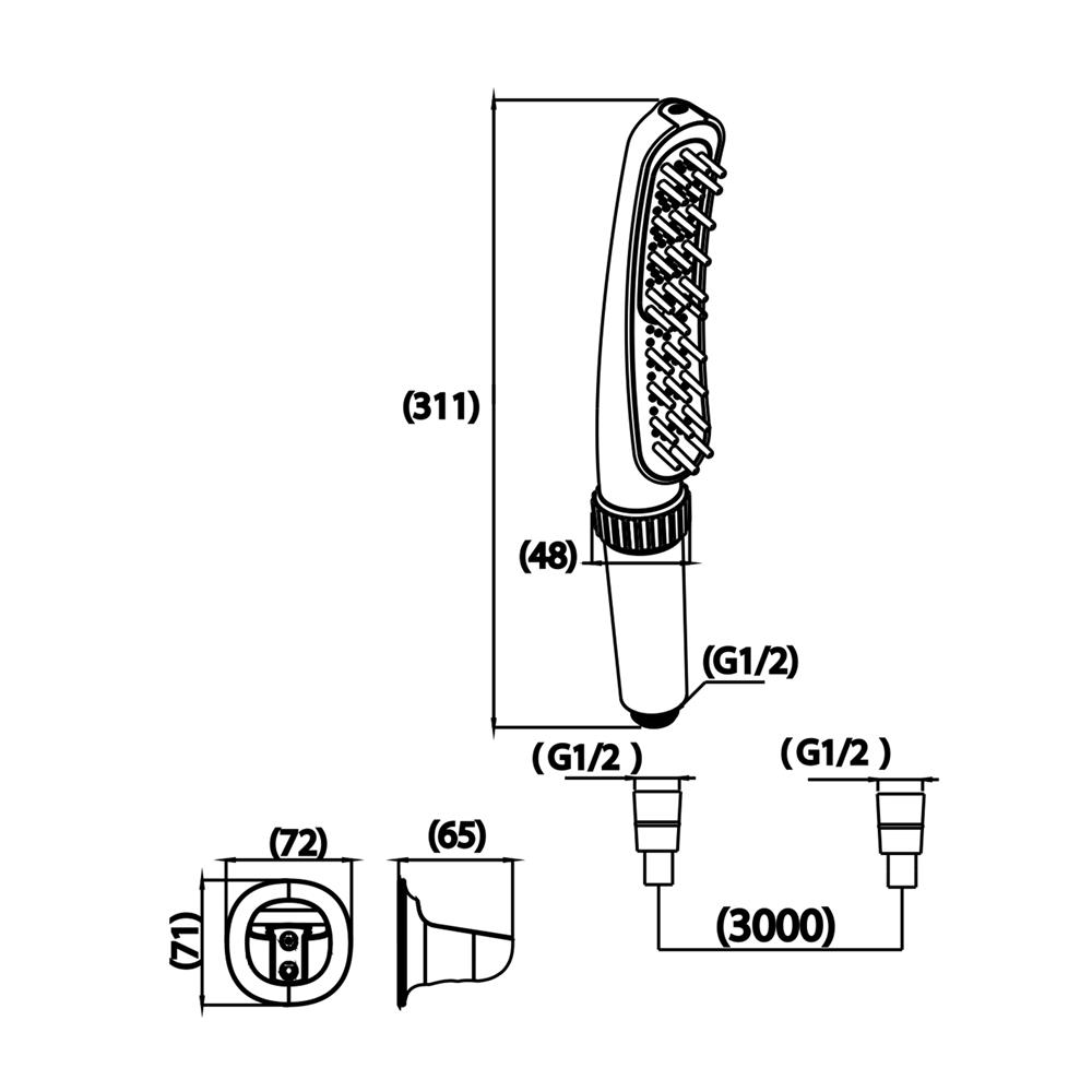 ฝักบัวอาบน้ำสำหรับสัตว์เลี้ยง COTTO ZH028 สีดำ